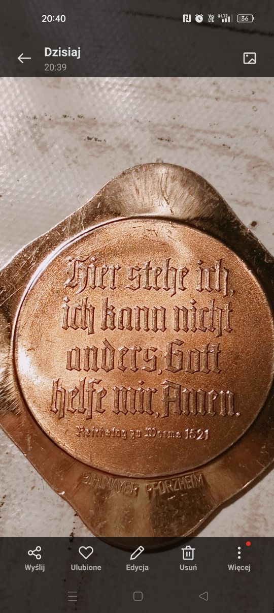 Medal Martin Lutern 1483 -1546