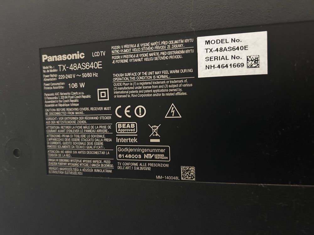 telewizor panasonic 48”