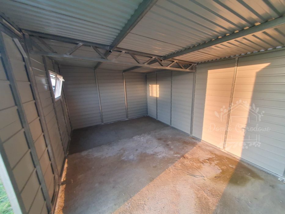 Domek Ogrodowy Schowek 4,5x3 brama dwuskrzydłowa okno  Antracyt ID539