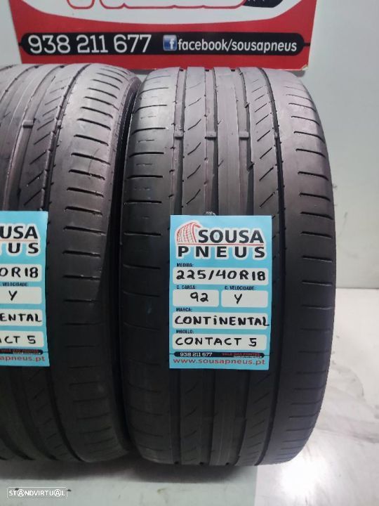 2 pneus semi novos 225-40r18 continental - oferta dos portes 120 EUROS