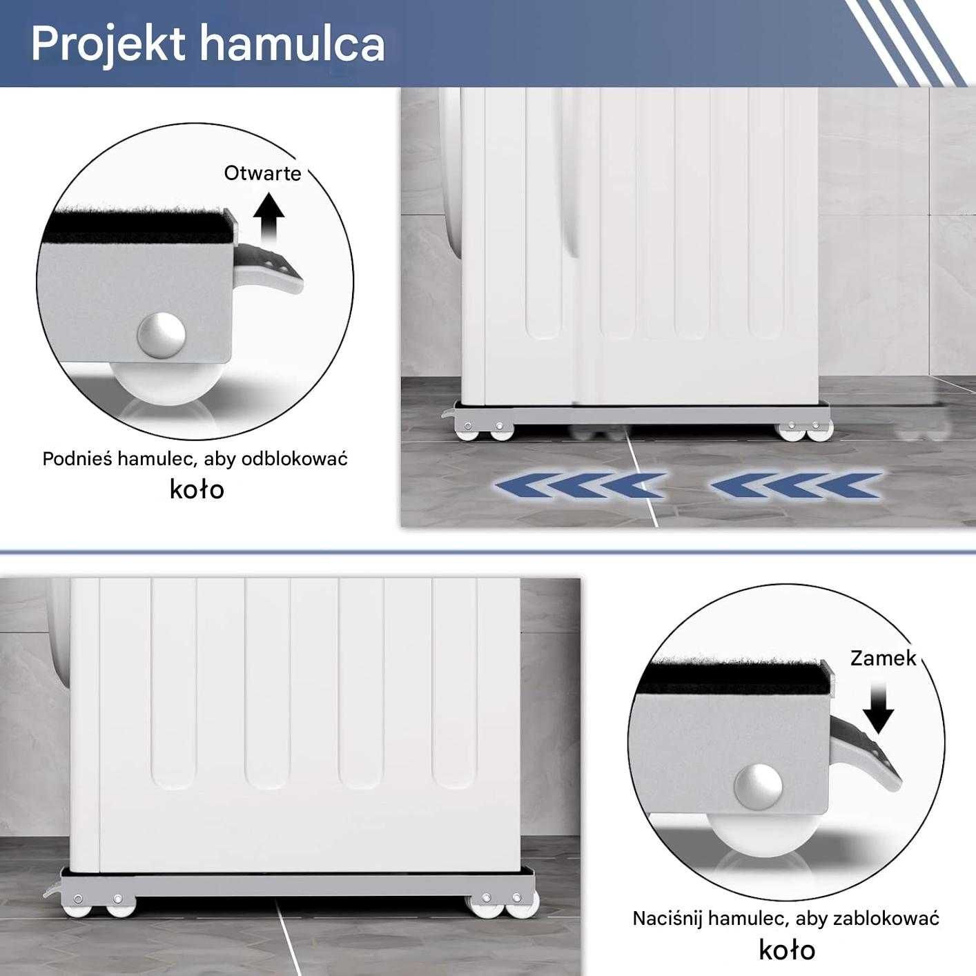Podstawa Ruchoma Pod Pralkę Lodówkę Szafkę Stojak na Kółkach 300KG