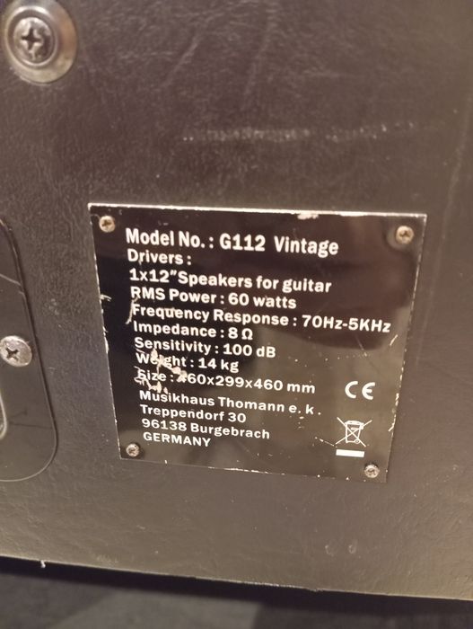 Vendo coluna 1x12 Harley Benton Celestion Vintage 30 G12