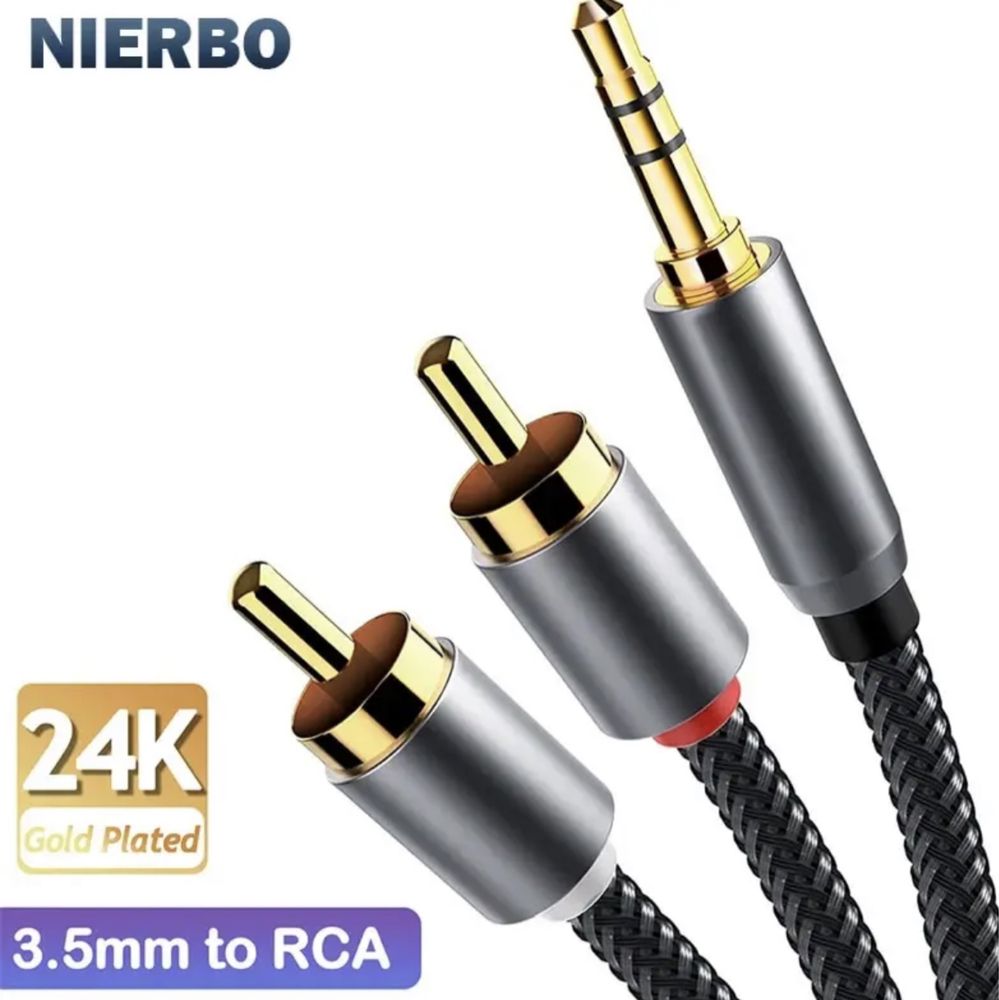 Аудіокабель Джек 2м 2RCA To 3.5мм