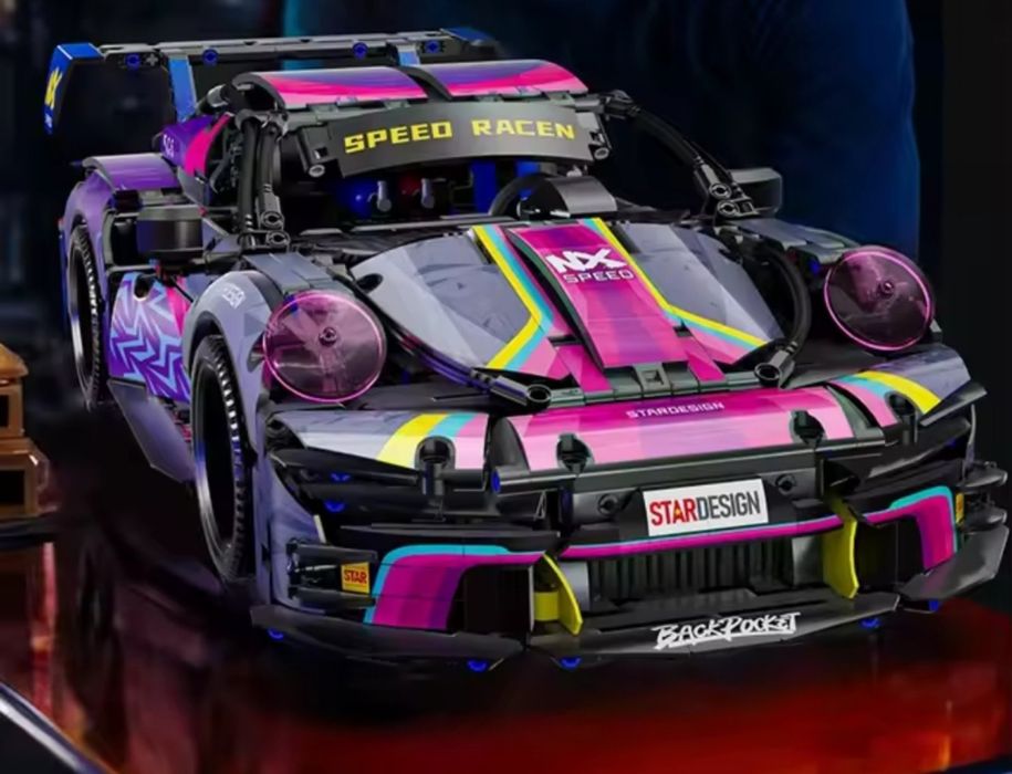 Lego 1в1 Porsche 911 RSR cyberpunk Technic 42096 размер 1:10  1611 шт