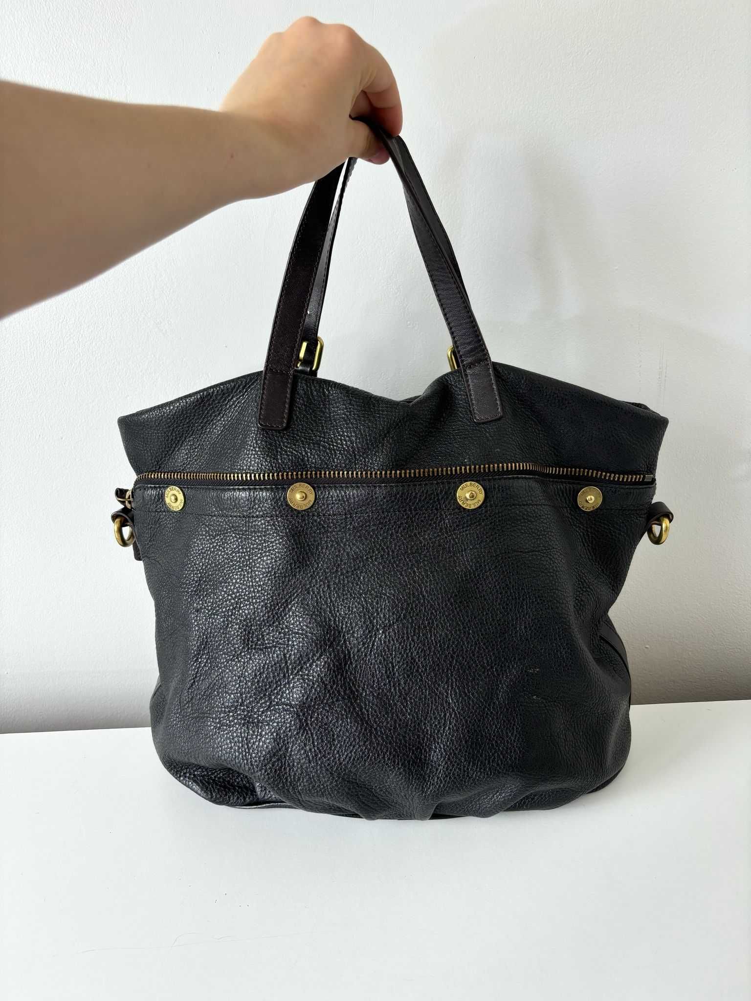 Torebka skórzana czarna Mulberry
