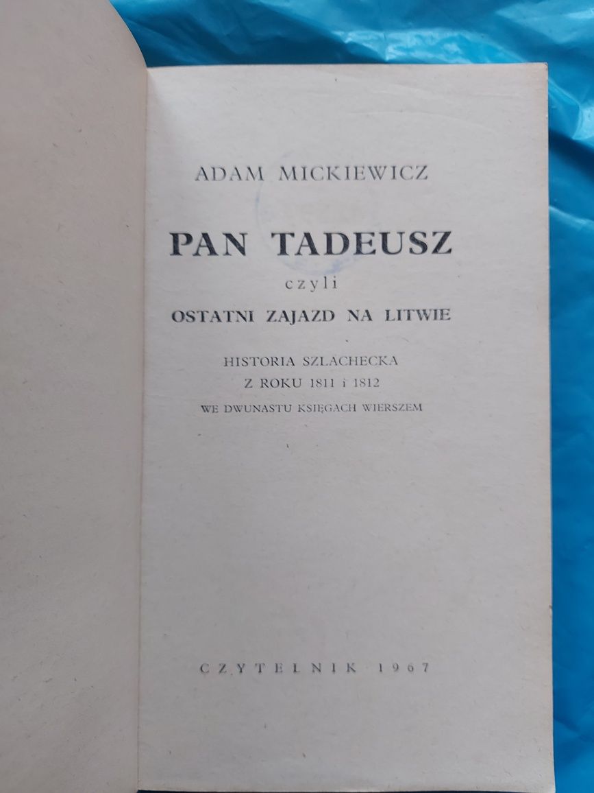 książka Pan Tadeusz 1987r