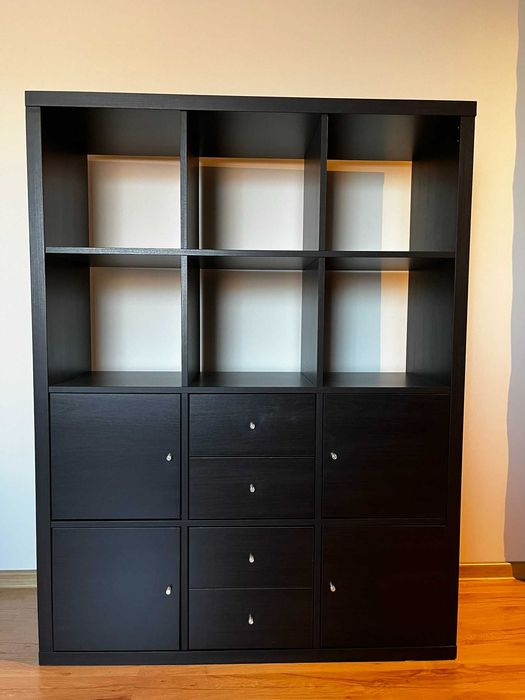 KALLAX Regał 6 wkładów, czarnybrąz, 112x147 cm