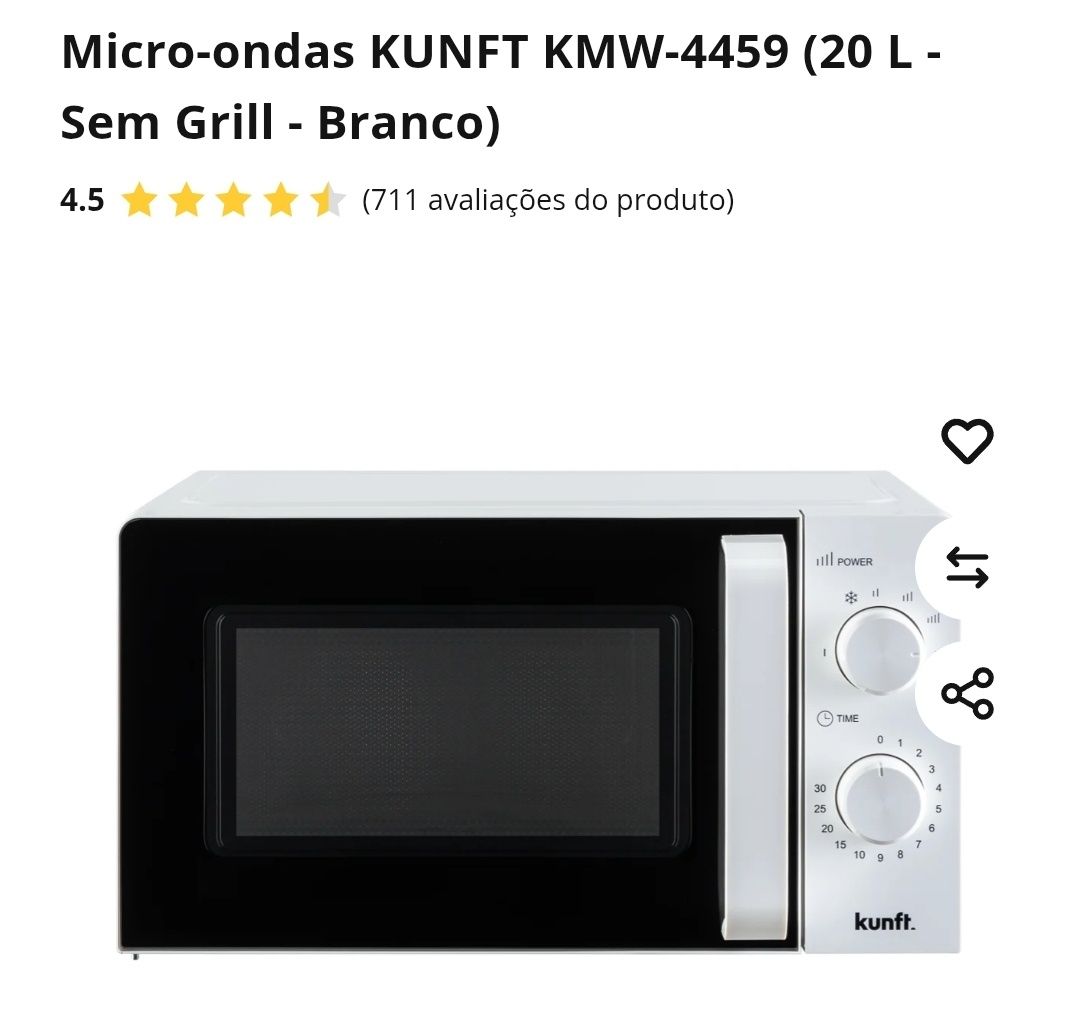 Micro-ondas KUNFT 20l sem grill