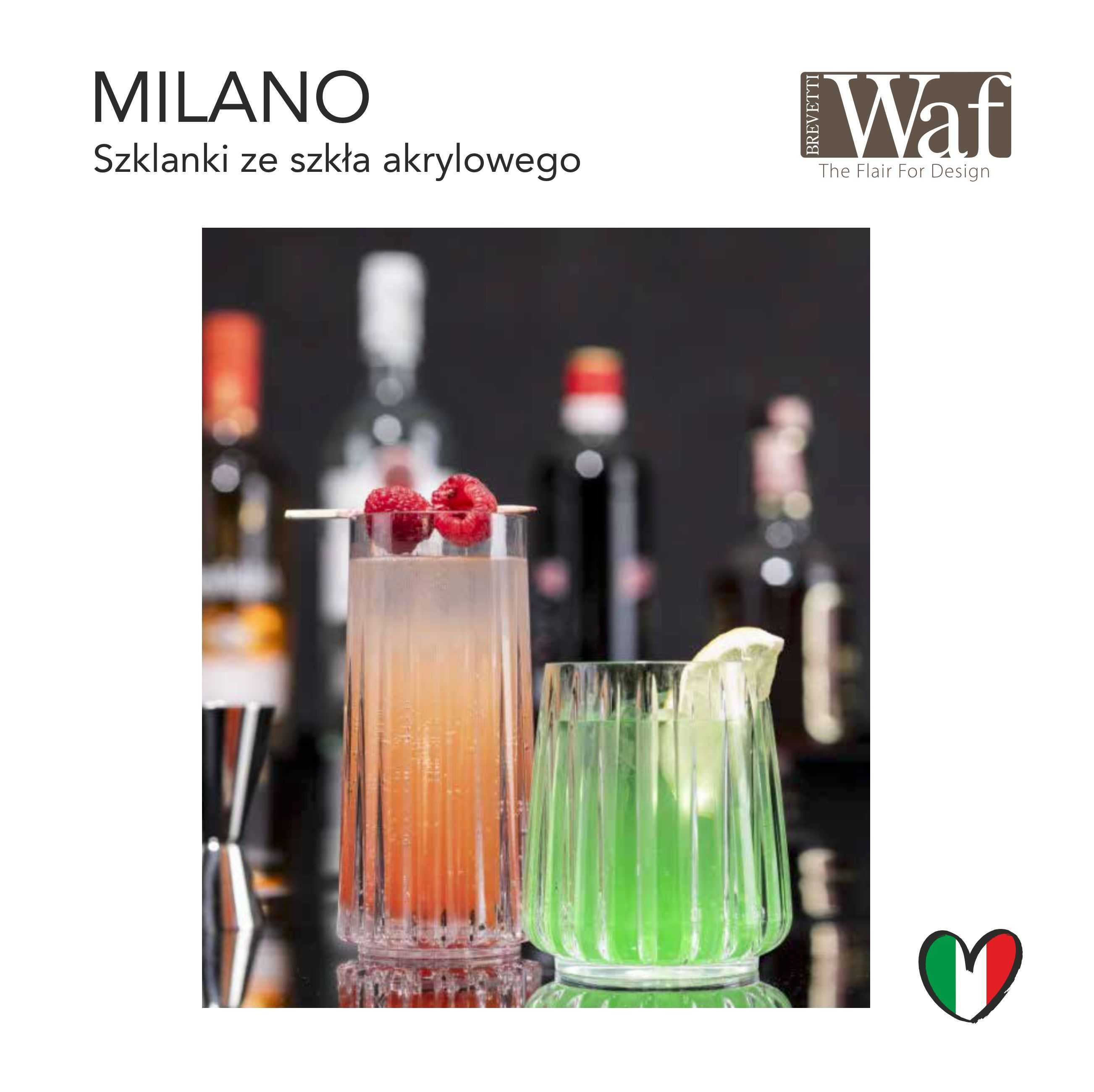 Szklanki WAF Milano profesjonalne szkło akrylowe wytrzymałe praktyczne