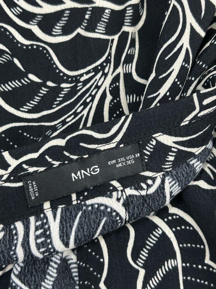 Mango bluzka koszula 3XL plussize wiskoza wzór Print szeroki rękaw