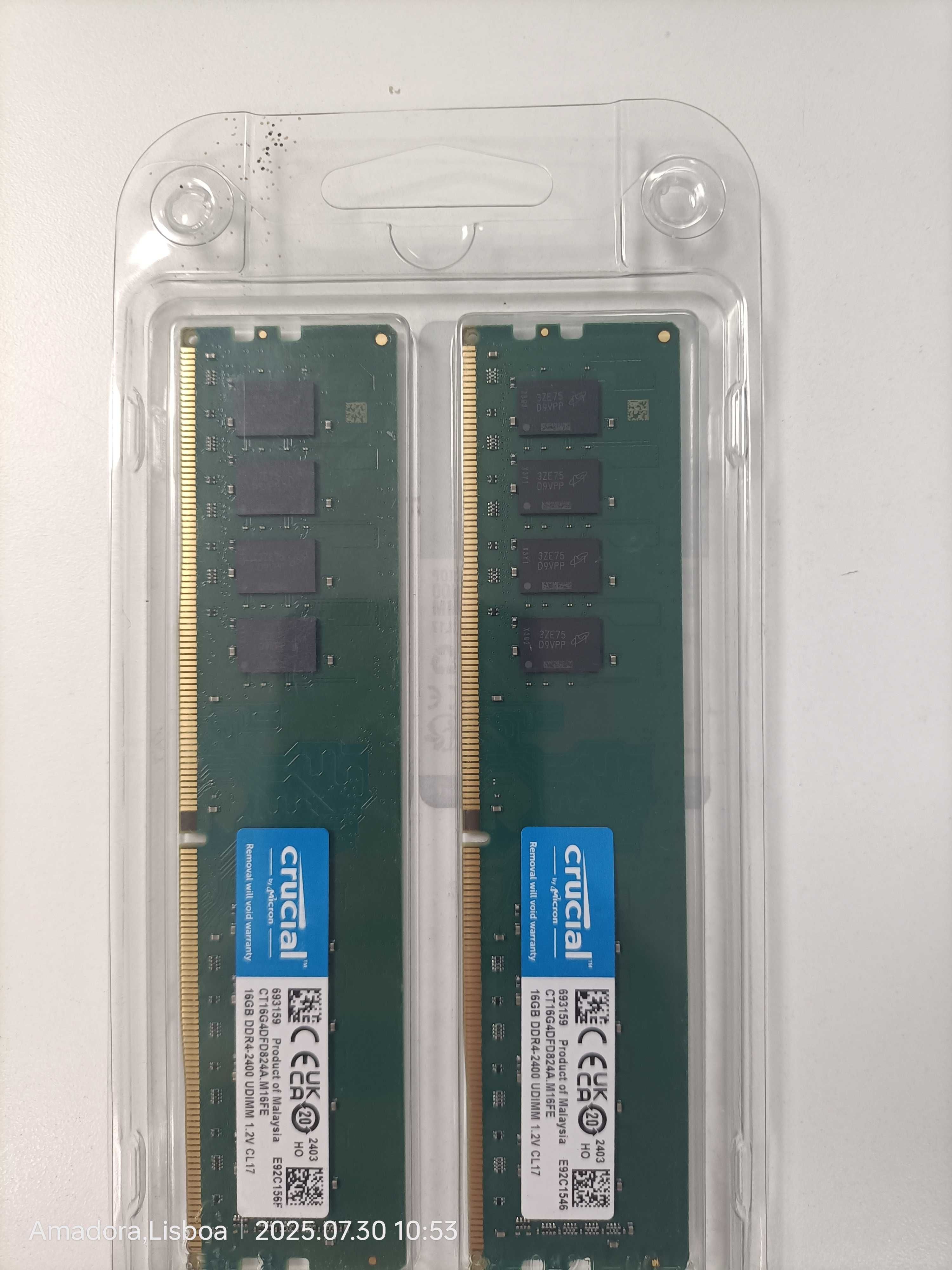 Memória RAM 2*16 DDR4 2400