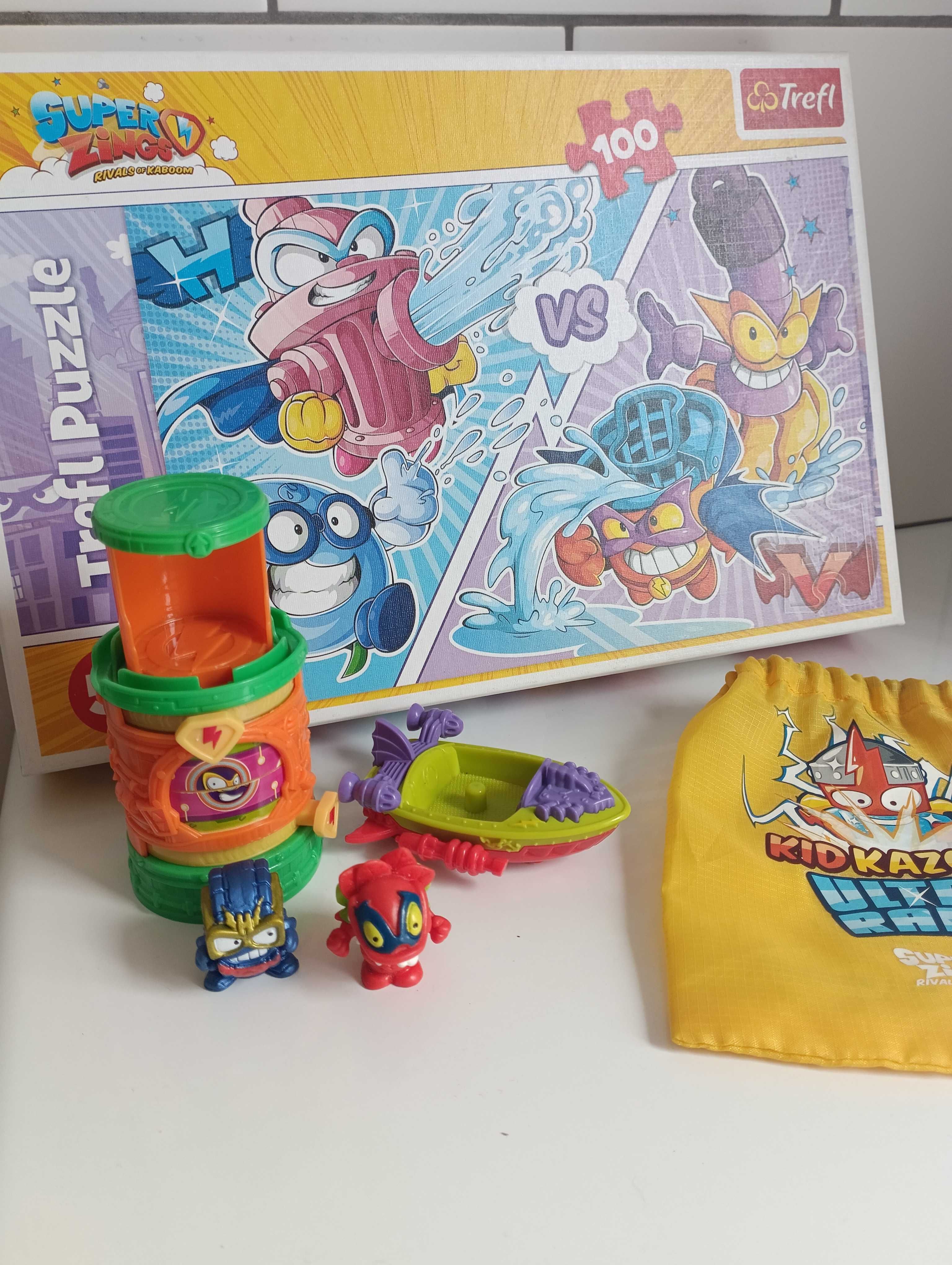 Zestaw Super zings, puzzle 104, skrytka, figurki