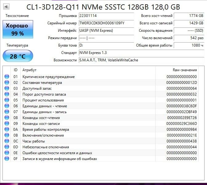 Ssd накопичувач 128GB