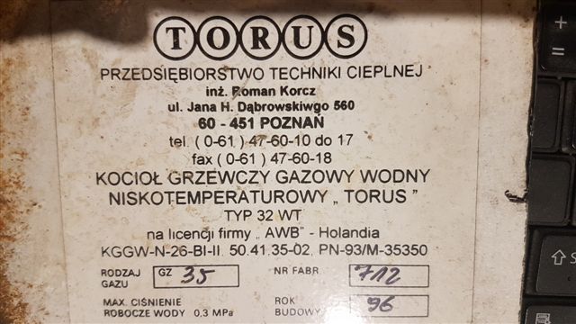 Piec co Torus TYP 32 WT - części