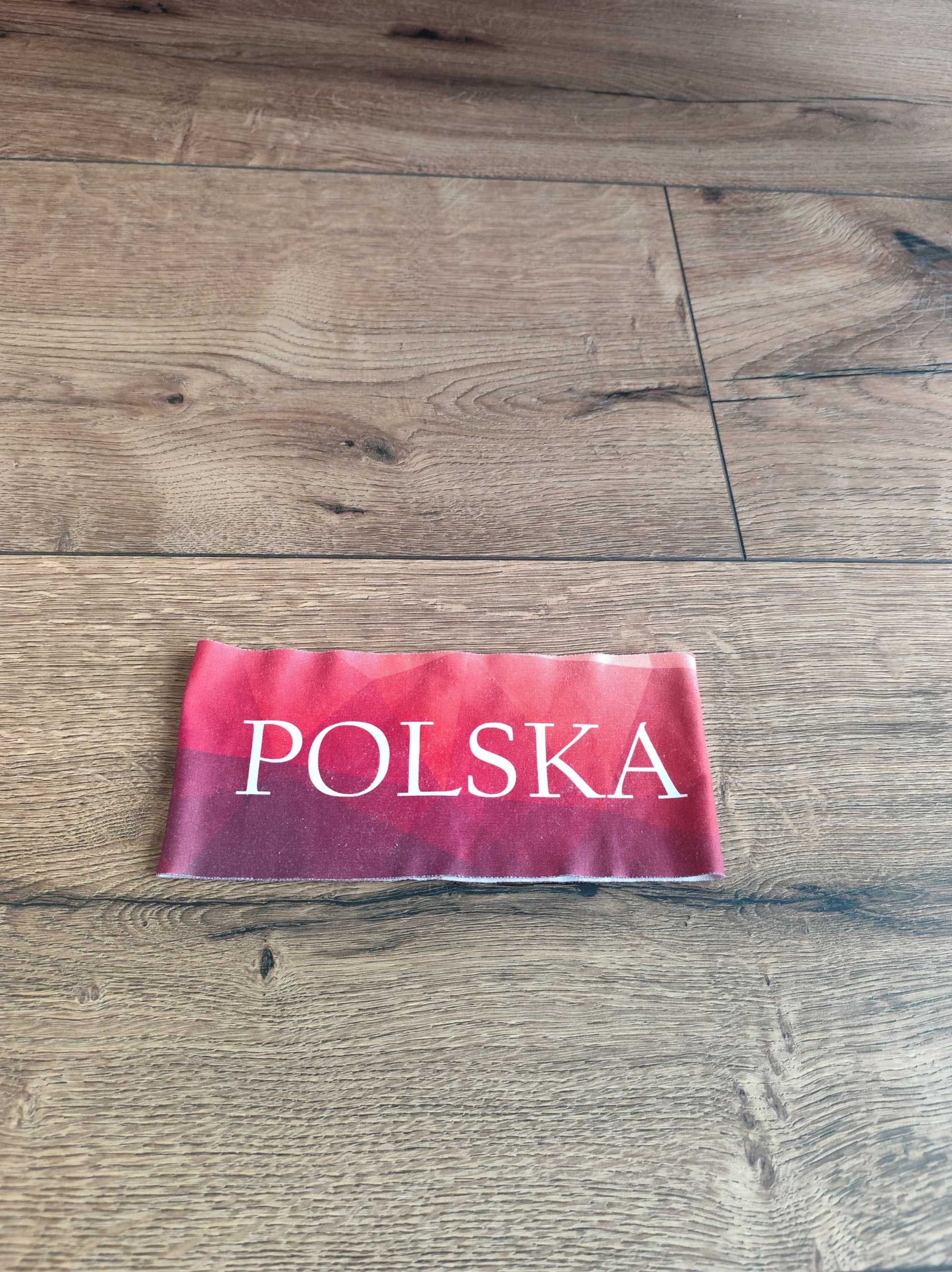 Opaska biegowa na głowę z napisem Polska.