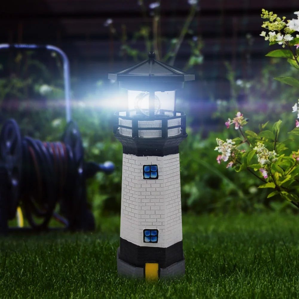 Lampa solarna led latarni morskiej do oczka wodnego obrotowa 360