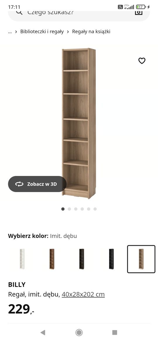 Regał Billy imitacja dębu