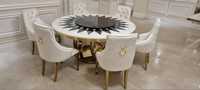 Okrągły stół + 6 krzeseł Glamour Premium PROMOCJA