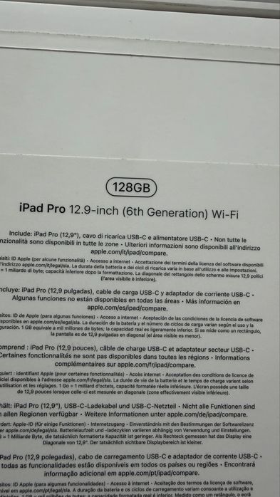 Ipad 12.9 6a Geração 128gb wi-fi