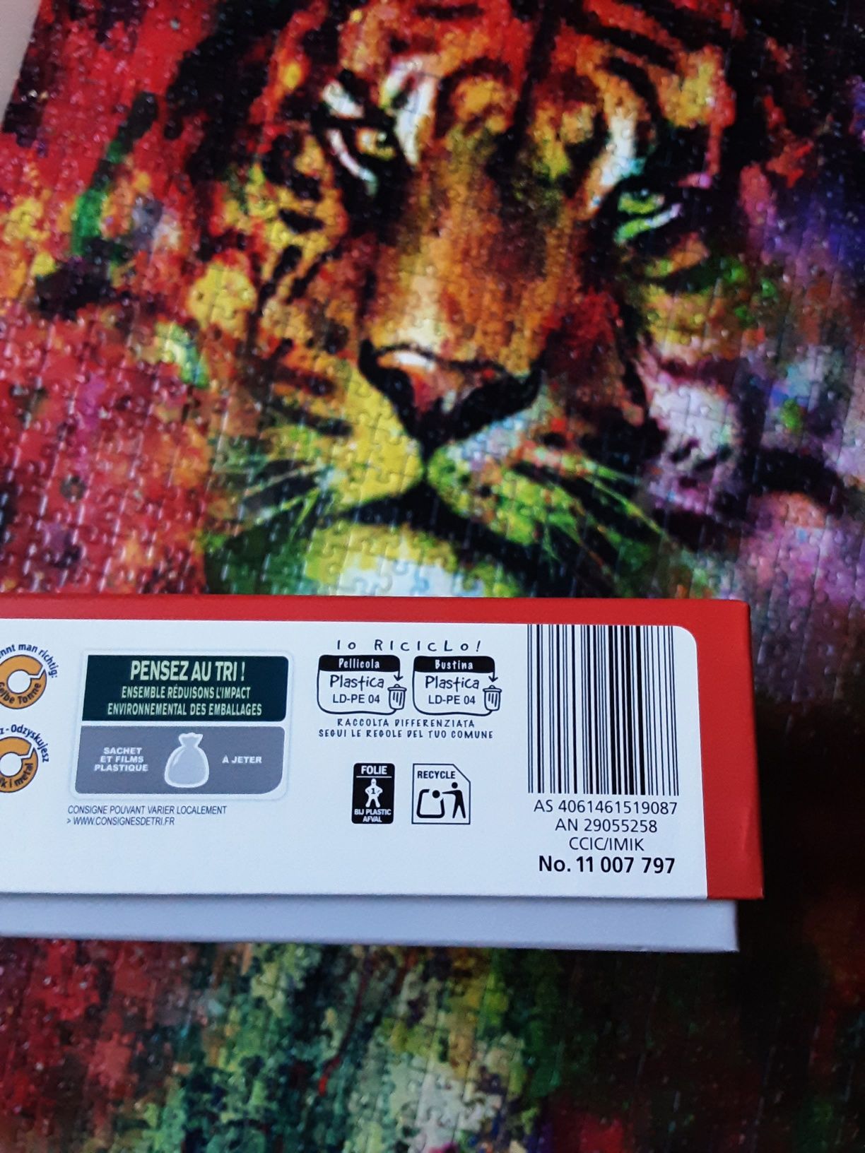 Puzzle Innovakids 1000 Kolorowy tygrys kompletne