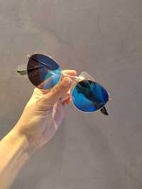 Nowe damskie okulary przeciwsłoneczne złote niebieskie