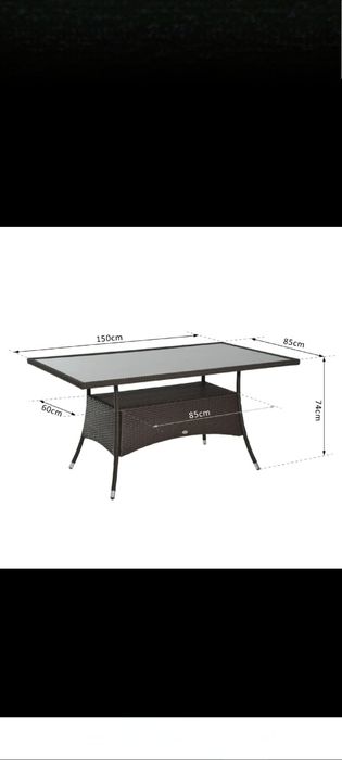 Stół ogrodowy brązowy