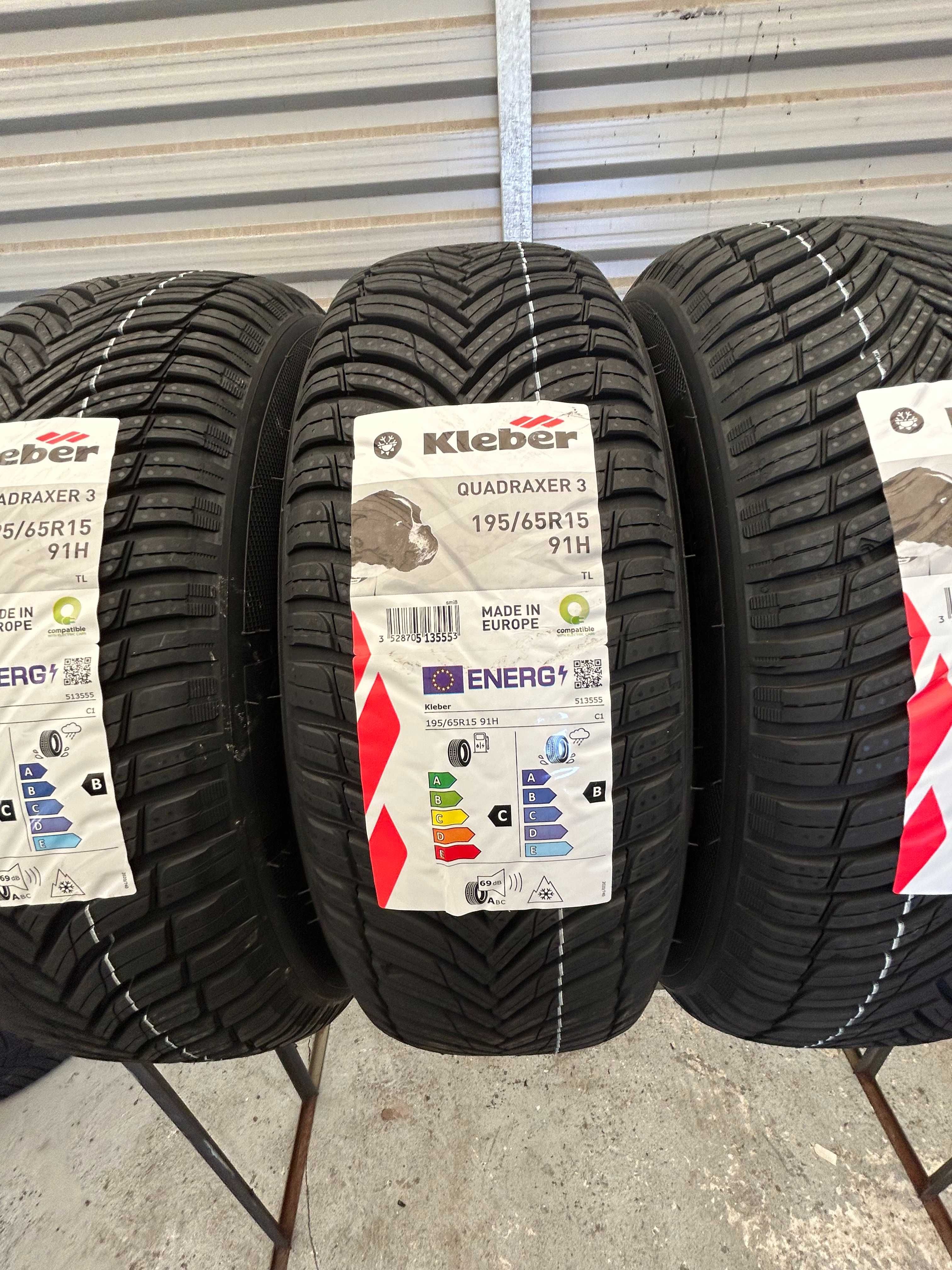 Całoroczne 195/65R15 Kleber Quadraxer3 prod. 2023r C,B,69db gwar