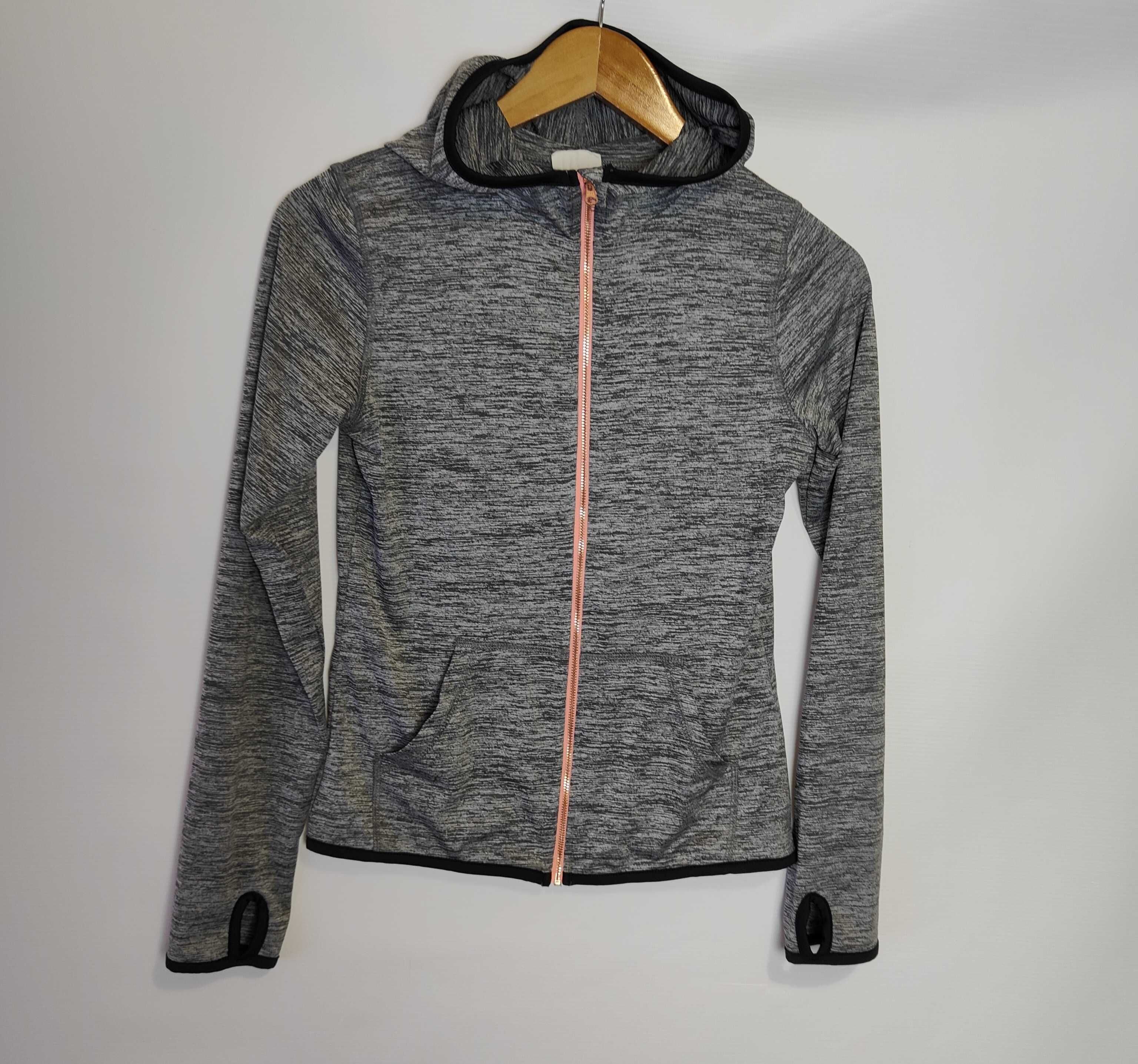 Bluza Damska Szara  z Kieszeniami Sportowa z Kapturem H&M (S)
