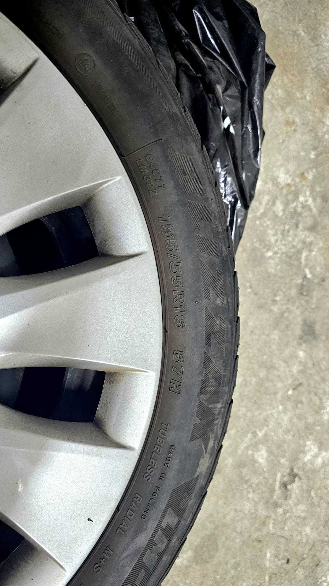 Komplet Bridgestone blizzak lm32 195/55r16 + feligi + kołpaki BMW