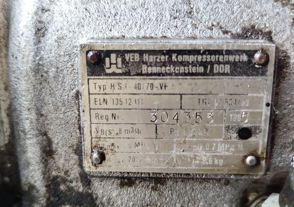 Sprężarka kompresor tłokowy z silnikiem trójfazowym 0,8kW