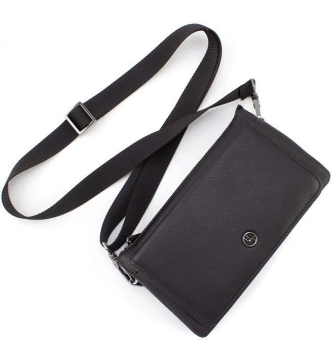 HT Leather барсетка кожаная с плечевым ремнем