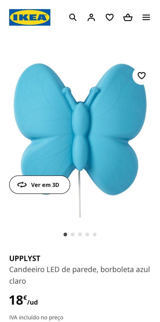 Candeeiro borboleta ikea