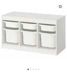 Ikea trofast regal z pojemnikami biały