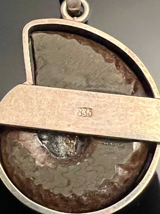 Srebro - Srebrna przywieszka z amonitem - Art Deco z około 1930 roku