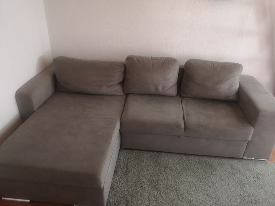Sofá chaise longue cinzento 2,20m possibilidade de entrega