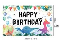 Painel happy birthday Dinosaur 1,80x1,10m