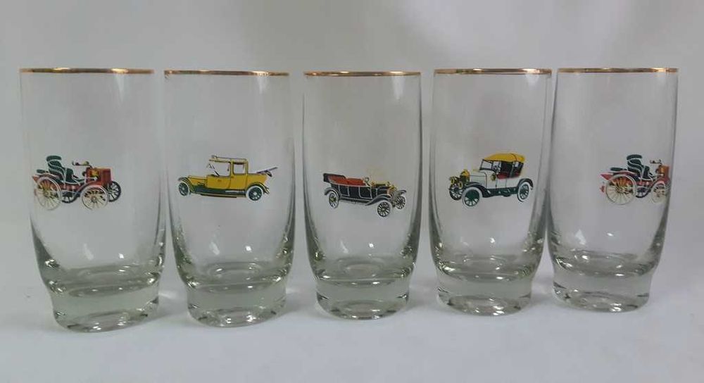 Набор винтажных стаканов Ретро автомобили, Bohemia