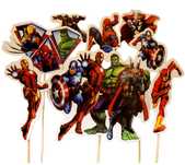 Topper  AVENGERS 10szt na tort urodzinowy.