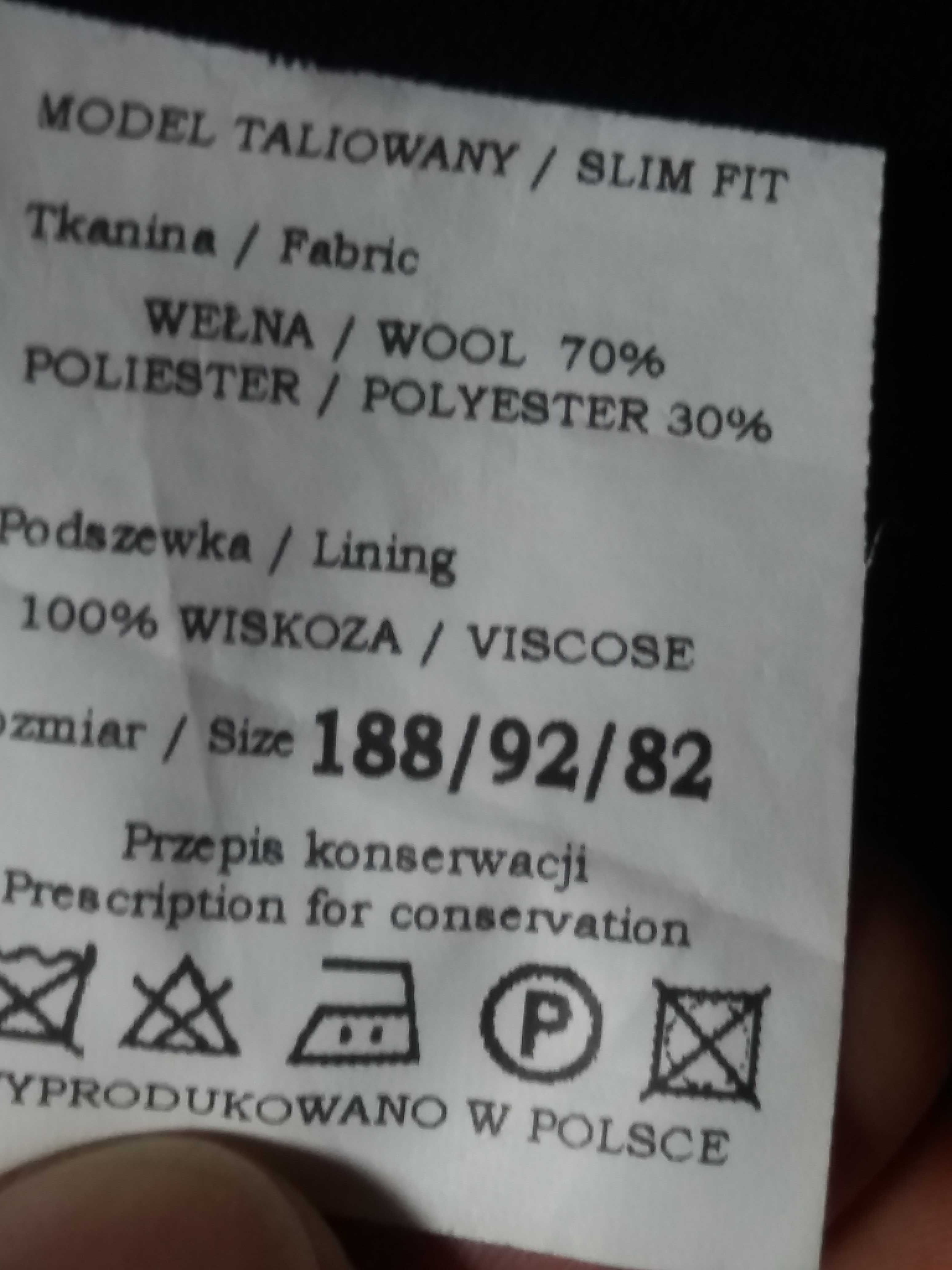 Garnitur granatowy z koszulą 188/92/82