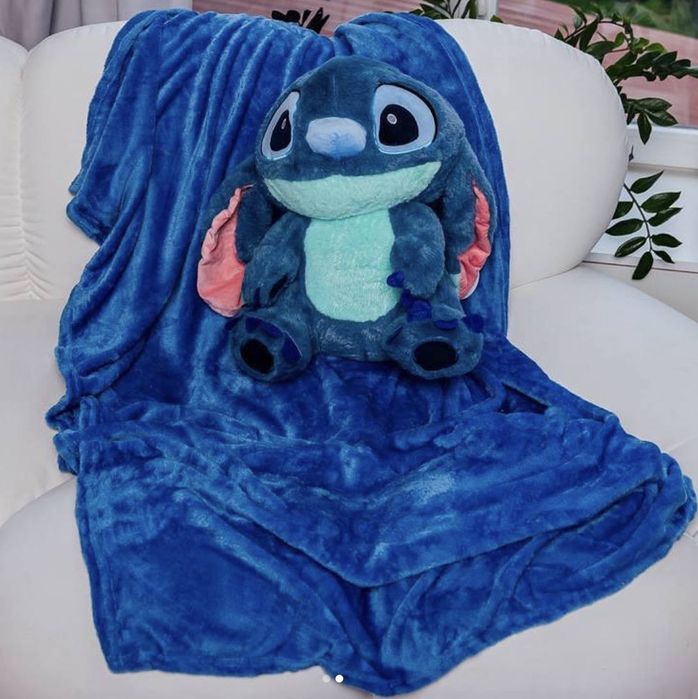 Великий Стіч 3в1, Іграшка-подушка і плед 45см