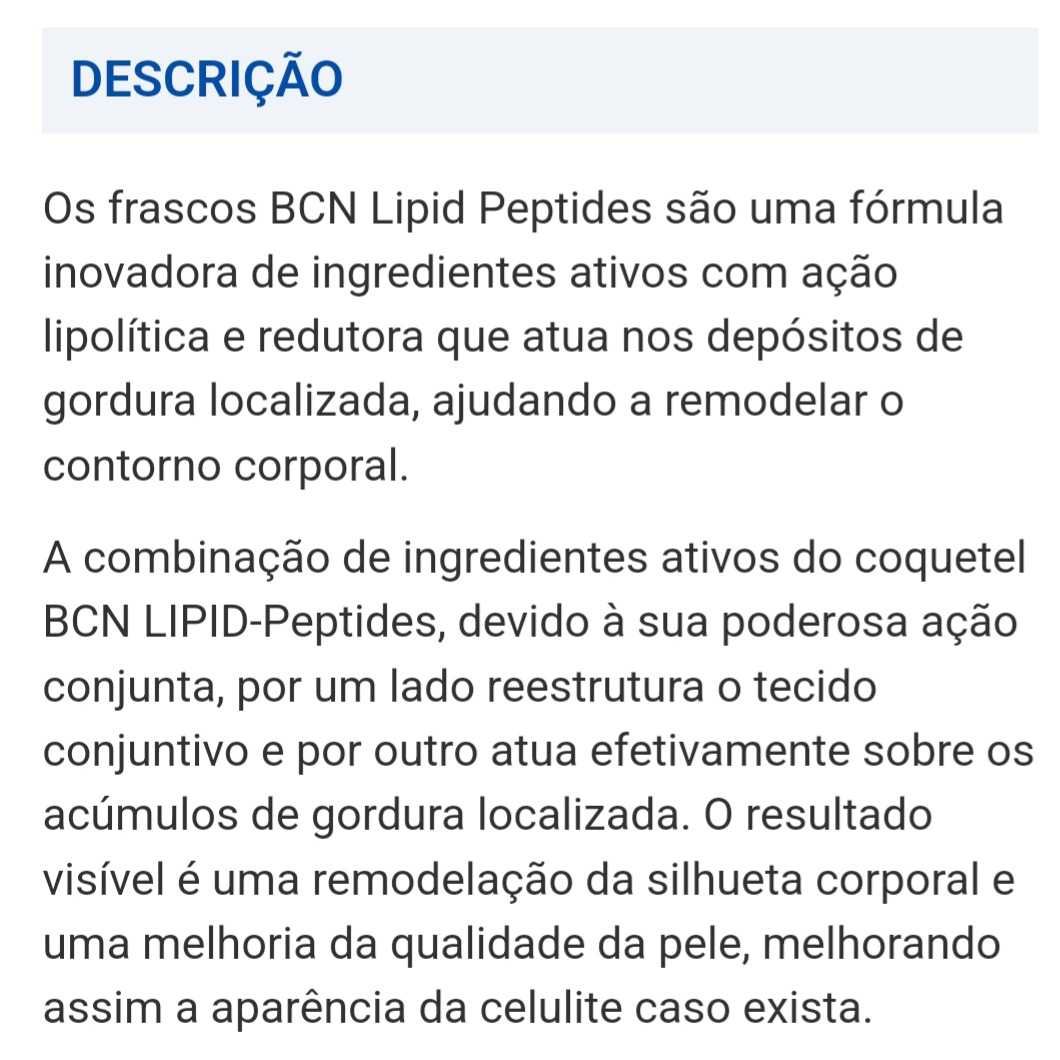 Âmpola peptídeos e cremes mesotetmrapico lipolítica bcn unidades