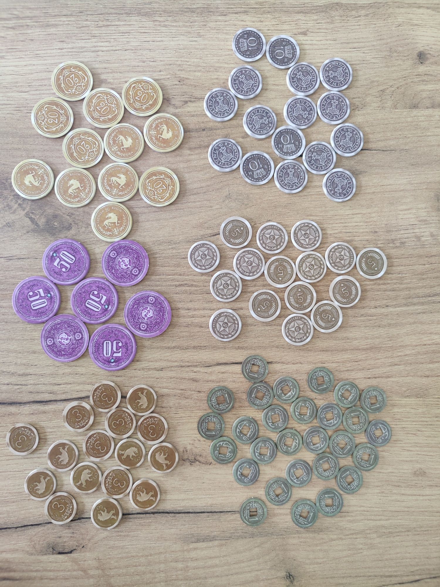 Scythe - Papierowe monety z gry planszowej oraz dodatku|Różne Nominały