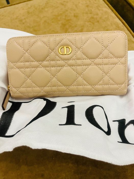 Dior Portfel beżowy skóra