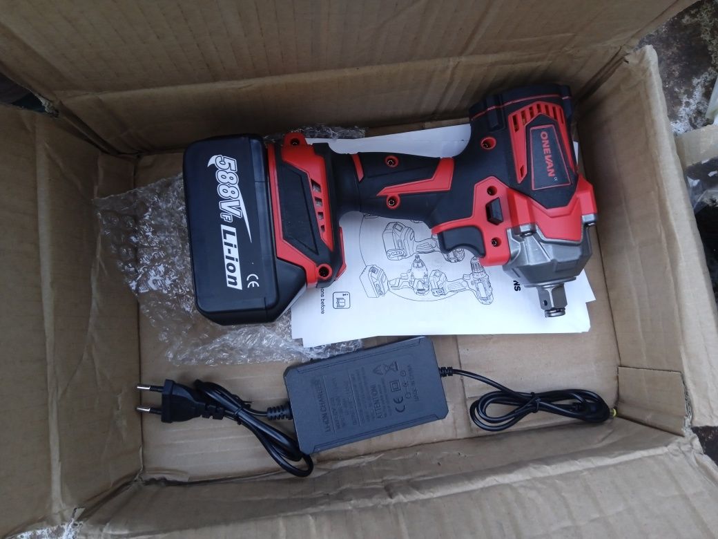 Гайковёрт  ONEVAN 1200n, 1200w, без ак, 2 с ак 2,8