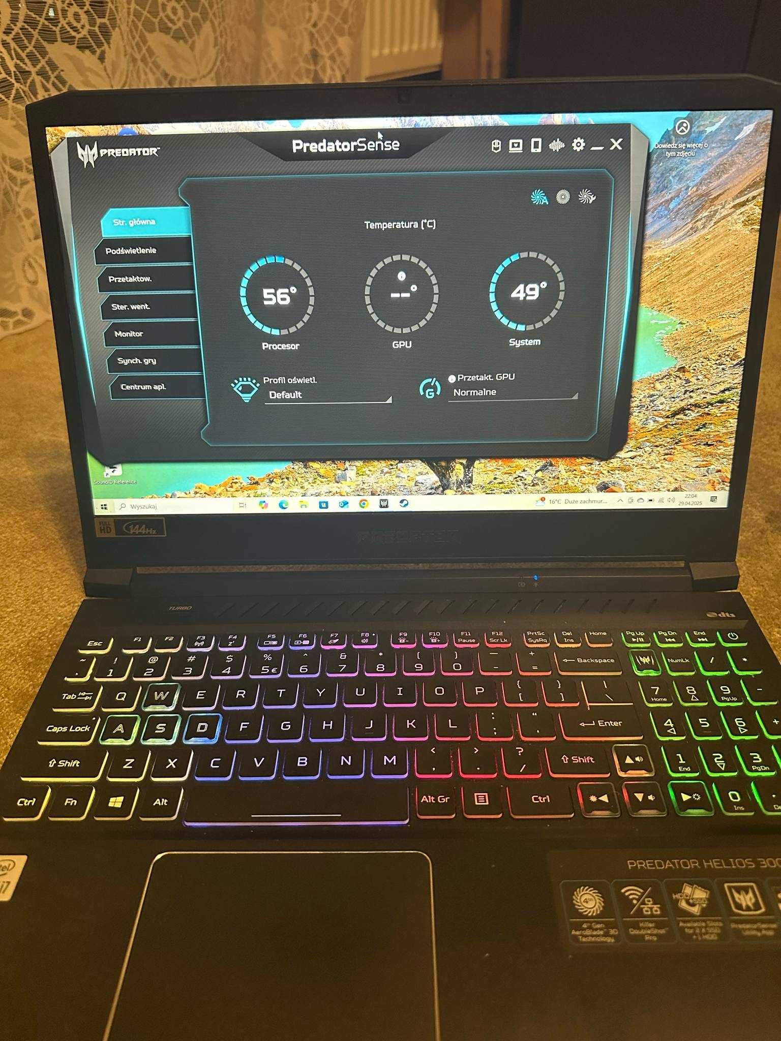 Laptop Gamingowy Acer Predator Helios 300 i7-10750H 16GB 1TB RTX3060