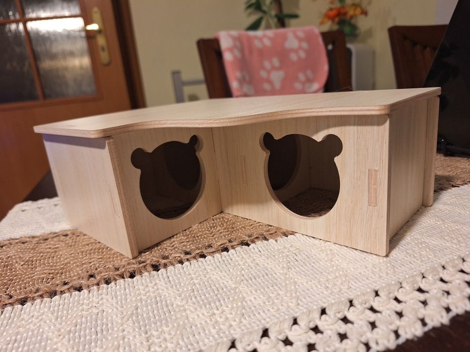 Domek dla chomika myszy gryzonia duzy drewniany