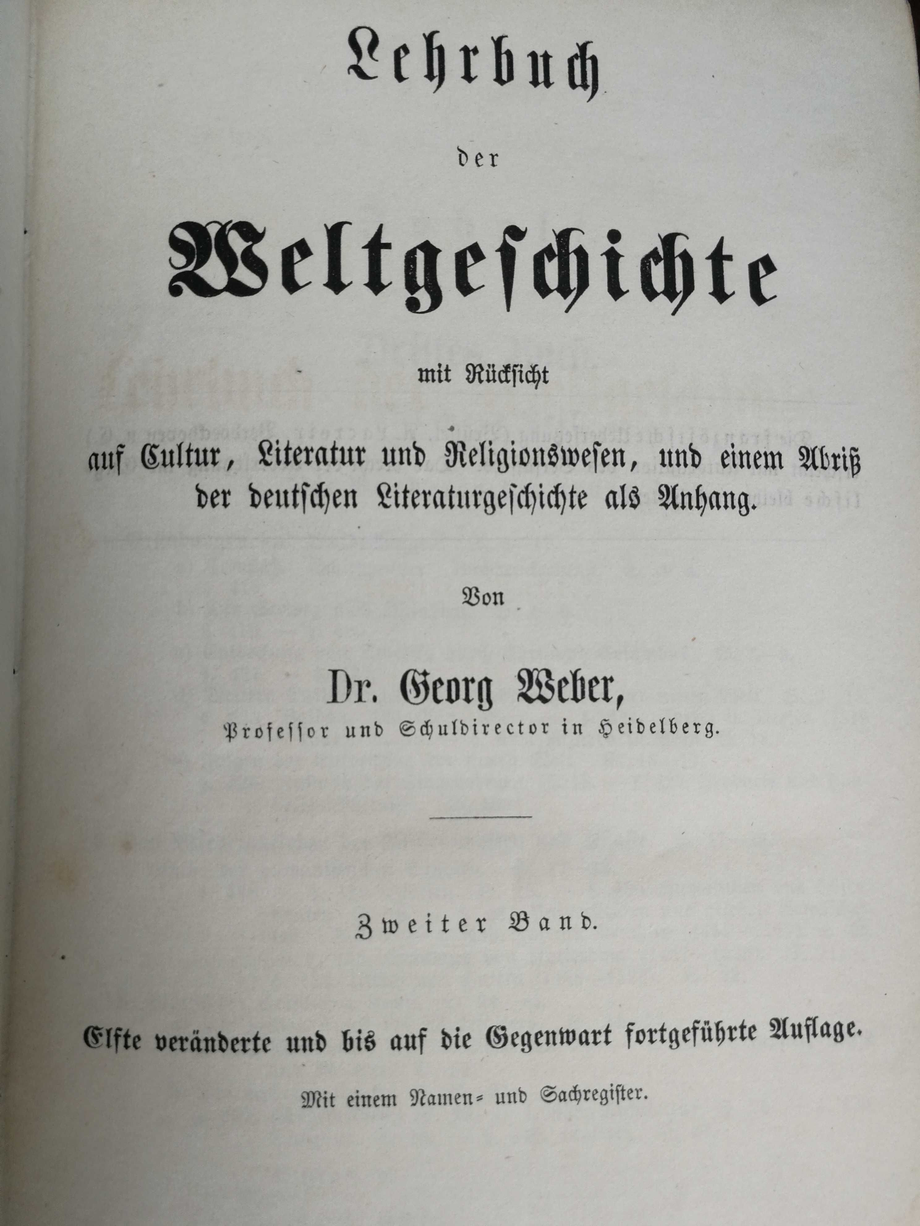 Książka- Lehrbuch der Weltgeschichte 1865 r.