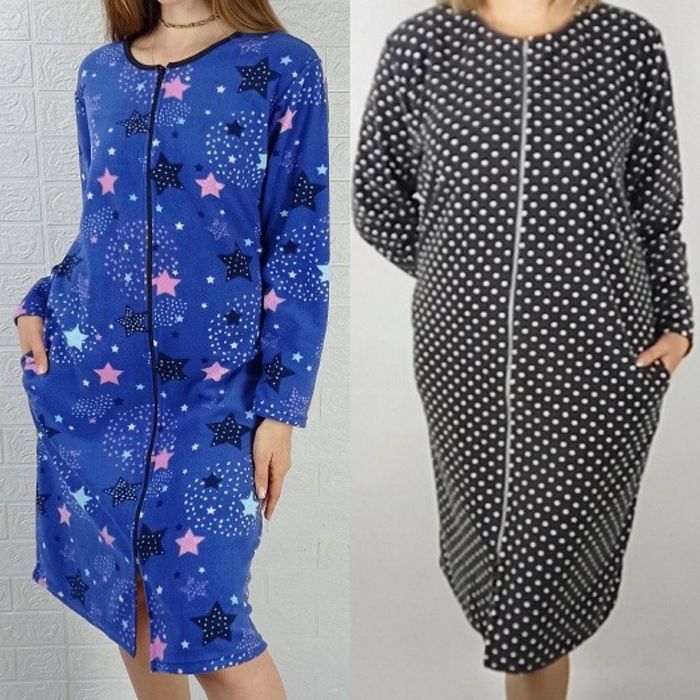 Якісний бавовняний халат на блискавці 44-64