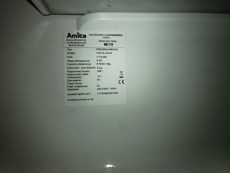 Lodówka Amica 180 cm