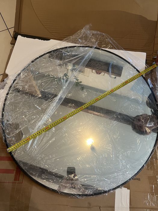 Okrągłe czarne lustro 80cm